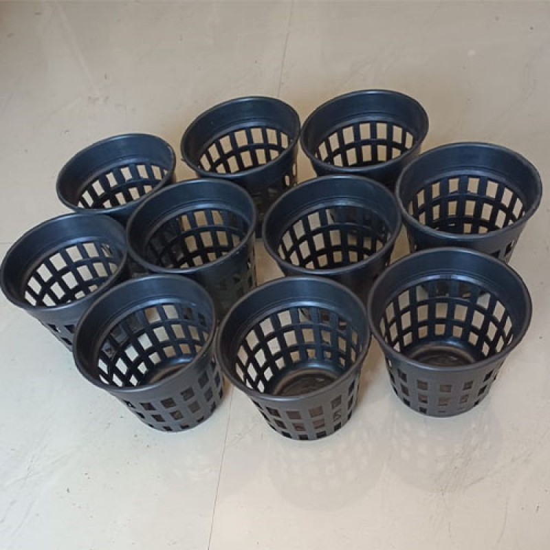 SET OF 10 LARGE ORCHID POTS(BLACK)