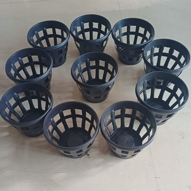 SET OF 10 ORCHID POTS(BLACK)